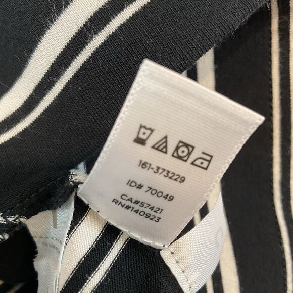 Loft Skirt Womens Small Petite SP Black White Stripe Knit Skater Flare Casual - Picture 9 of 9